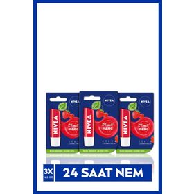 Nivea Çilekli 3x4,8 g Dudak Bakım Kremi