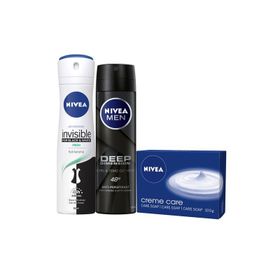 Nivea Deep Dimension 150 ml Erkek Deosprey+Hassas Ciltler İçin 200 ml Tıraş Jeli