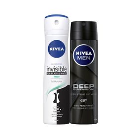 Nivea Deep Dimension 150 ml Erkek Deosprey+Hassas Ciltler İçin 200 ml Tıraş Jeli