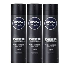 Nivea Deep Dimension 3x150 ml Erkek Deodorant