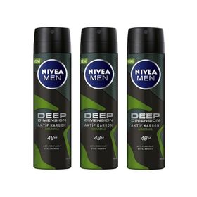Nivea Deep Dimension Aktif Karbon Amazonia 3x150 Ml Deodorant