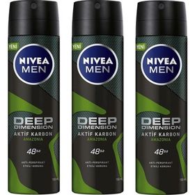 Nivea Deep Dimension Aktif Karbon Amazonia 3x150 Ml Deodorant