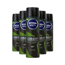 Nivea Deep Dimension Amazonia 5x150 ml Erkek Sprey Deodorant