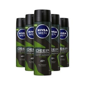 Nivea Deep Dimension Amazonia 5x150 ml Erkek Sprey Deodorant