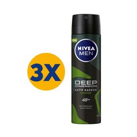 Nivea Deo Deep Dimension Amazonia 3x150 ml Erkek Sprey Deodorant