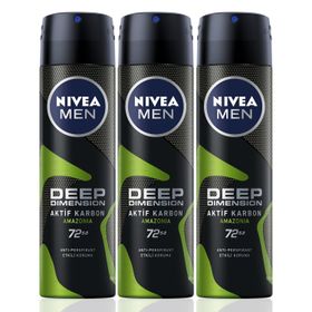 Nivea Deo Deep Dimension Amazonia 3x150 ml Erkek Sprey Deodorant