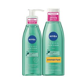 Nivea Derma Skin Clear 150 ml Yüz Temizleme Jeli + Derma Skin Clear 200 ml Sivilce Karşıtı Tonik