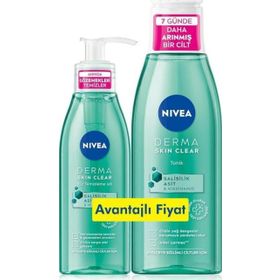 Nivea Derma Skin Clear 150 ml Yüz Temizleme Jeli + Derma Skin Clear 200 ml Sivilce Karşıtı Tonik