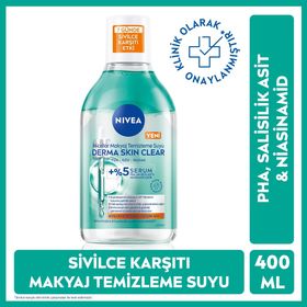 Nivea Derma Skin Clear Serum Etkili Çift Fazlı Micellar 400 ml Makyaj Temizleme Suyu