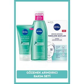 Nivea Derma Skin Clear Sivilce Karşıtı Peeling 150 ml Tonik 200 ml T-Bölgesi & Siyah Nokta Temizleyici Bant