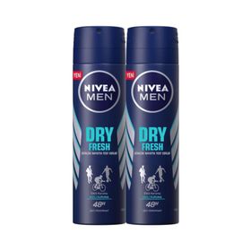 Nivea Dry Fresh Antiperspirant Ter Önleyici Leke Yapmayan Erkek Sprey Deodorant 150 ml x 2