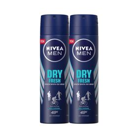 Nivea Dry Fresh Antiperspirant Ter Önleyici Leke Yapmayan Erkek Sprey Deodorant 150 ml x 2