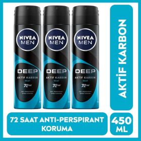 Nivea Erkek Deep Beat Aktif Karbon 150x3 ml Deodorant