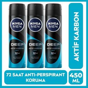 Nivea Erkek Deep Beat Aktif Karbon 150x3 ml Deodorant