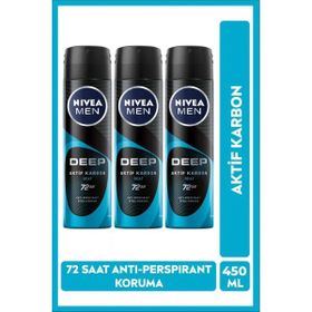 Nivea Erkek Deep Beat Aktif Karbon 3x150ML Deodorant