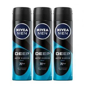 Nivea Erkek Deep Beat Aktif Karbon 3x150ML Deodorant