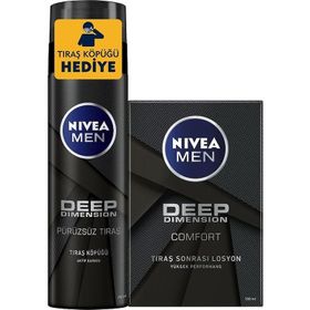Nivea For Men Deep Dimension 100 ml Tıraş Sonrası + Pürüzsüz 200 ml Tıraş Köpüğü