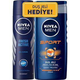 Nivea Fresh Active 150 ml Erkek Deodorant Sprey ve 250 ml Sport Duş Jeli