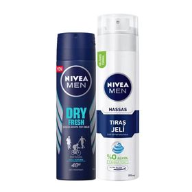 Nivea Fresh Active 150 ml Tıraş Jeli Koruyucu ve Bakım için 200 ml Erkek Deosprey