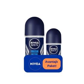 Nivea Fresh Active 50 ml Erkek Roll-On + 25 ml Roll-On