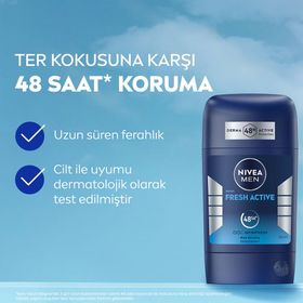 Nivea Fresh Active 50 ml Ter Kokusuna Karşı 48 Saat Koruma Erkek Stick Deodorant