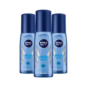 Nivea Fresh Active Pump Sprey 3x75 ml Erkek Deodorant