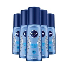 Nivea Fresh Active Pump Sprey 5x75 ml Erkek Deodorant