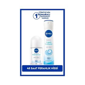 Nivea Fresh Natural 150 ml Kadın Deodorant + Fresh Natural 25 ml Kadın Roll-On