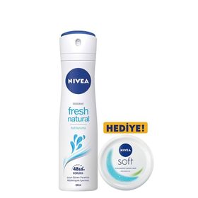 Nivea Fresh Natural 150 ml Kadın Sprey Deodorant + Soft 50 ml Nemlendirici Bakım Kremi