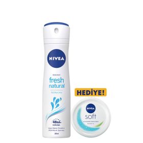 Nivea Fresh Natural 150 ml Kadın Sprey Deodorant + Soft 50 ml Nemlendirici Bakım Kremi