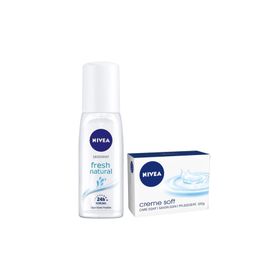 Nivea Fresh Natural 2x75 ml Kadın Sprey Deodorant