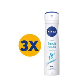 Nivea Fresh Natural 3x150 ml Kadın Sprey Deodorant