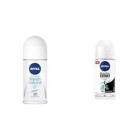 Nivea Fresh Natural 50 ml ve Black White Invisible Pure 50 ml Kadın Roll On Deodorant