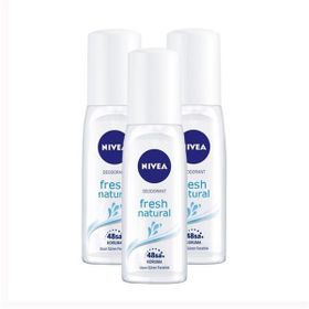 Nivea Fresh Natural Pump 3x75 ml Kadın Sprey Deodorant