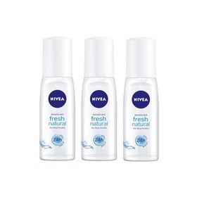 Nivea Fresh Natural Pump 3x75 ml Kadın Sprey Deodorant