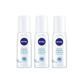 Nivea Fresh Natural Pump 3x75 ml Kadın Sprey Deodorant