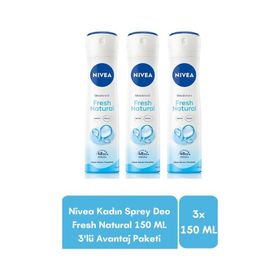 Nivea Fresh Naturals 3x150 ml Kadın Sprey Deodorant