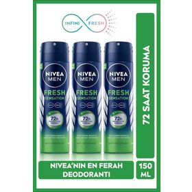 Nivea Fresh Sensation 3x150 ml Erkek Sprey Deodorant