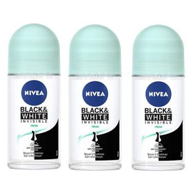 Nivea Invisible Black & White 3x50 ml Kadın Roll-on