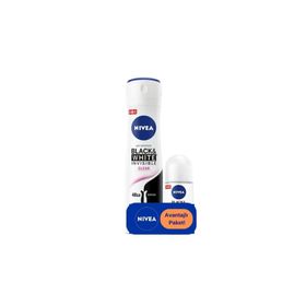 Nivea Invisible Black White Clear 150 ml Kadın Sprey Deodorant + Black White 25 ml Kadın Roll-On