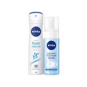 Nivea İnvisible Black White Clear Deo Sprey 150 ml ve Normal Karma Ciltler 150 ml Yüz Temizleme Köpüğü