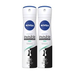 Nivea Invısıble Black White Fresh 2x150 ml Sprey Deodorant