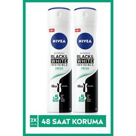 Nivea Invısıble Black White Fresh 2x150 ml Sprey Deodorant
