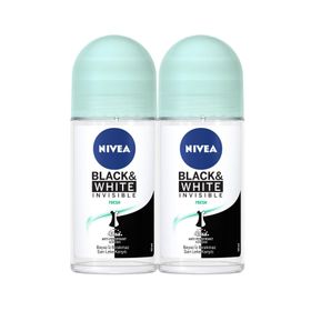 Nivea Invisible Black & White Fresh 2x50 ml Kadın Roll-On Deodorant