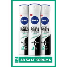 Nivea Invisible Black White Fresh 3x150 ml Kadın Sprey Deodorant