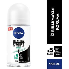 Nivea Invisible Black & White Fresh 50 ml Kadın Roll-On Deodorant