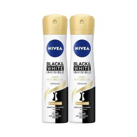 Nivea Invisible Black White İpeksi Pürüzsüzlük 2x150 ml Kadın Sprey Deodorant