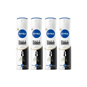 Nivea Invisible Black White İpeksi Pürüzsüzlük 4x150 ml Kadın Sprey Deodorant