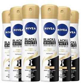 Nivea Invisible Black White İpeksi Pürüzsüzlük 6x150 ml Kadın Sprey Deodorant