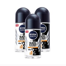 Nivea Invisible Black White Men Güçlü Etki 3x50 ml Erkek Roll-On Deodorant